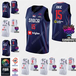 2023 Fiba Serbia World Cup Basketball Jersey 13 Ognjen Dobric 51 Boban Marjanovic 7 Bogdan Bogdanovic 10 Vladimir Lucic 25 Ognjen