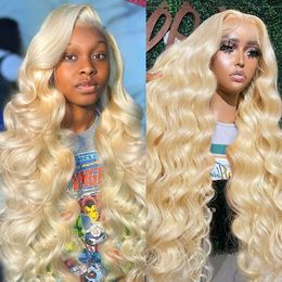 30 Inch 613 Honey Blonde Colour Wig HD Transparent Body Wave Brazilian 13x6 Frontal Human Hair Wig for Women 13x4 Lace Front Wig