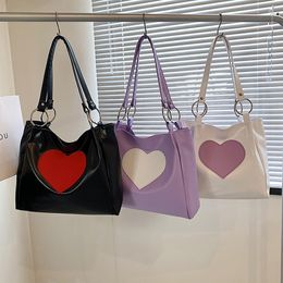Evening Bags Fashion Leather Shoulder Bag Women LargeCapacity Love Heart Shopper Tote Ladies Outdoor Shopping Business 230804