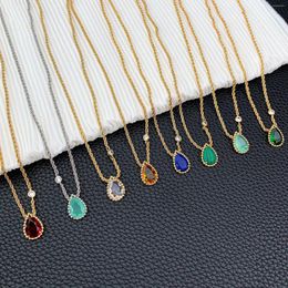 Chains 925 Sterling Silver Droplet Shape Necklace For Women 2023 Summer Personalised Fashion Jewellery Birthday Gift Item