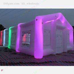 wholesale activities 12x6m white inflatable wedding house vip room Commercial Led glowing giant marquee party tent with colorful strip lights