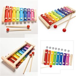 Halloween Supplies Wooden Xylophone Percussions Baby Music Instrument Toy Infant Musical Funny Toys For Boy Girls Educational Drop Del Dhhom