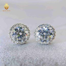 Custom Fashion Jewellery 925 Sterling Silver 8mm 9mm 11mm Width Vvs Moissanite Stud Earrings for Men Women