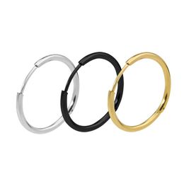 Hoop Earrings & Huggie Single 1pcs Classic Circle Stainless Steel For Women Men Gold Color Small Round Earings Punk Piercing Jewelry