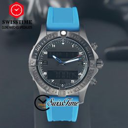 Professional Aerospace Evo Swiss Quartz Chronograph Mens Watch Mariner Blue Dial GMT Second Time Zone Feature Alarm Countdown Time255q