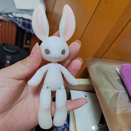 Dolls 14.5cm Height 3D Printed Resin Rabbit Doll Pet Multi Joint Movable 1/12 Bjd Girl Dress Up Toy 230804