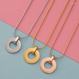 Pendant Necklaces 30% Off5pcs Stainless Steel Round Blank Necklace Mirror Polish Hollow Charm Women Jewellery