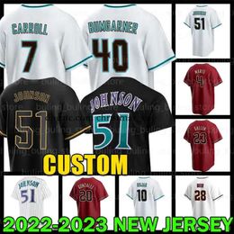 51 Randy Johnson Baseball Jersey 7 Corbin Carroll Madison Bumgarner 2023 Josh Rojas Alek Thomas s Zac Gallen Seth Beer Ketel