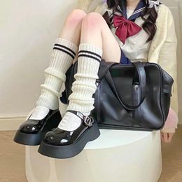 Women Socks Striped Lolita Japanese Leggings Arm Warmers Women's Kawaii Knitted Long Sweets Ankle Leg Winter Gothic