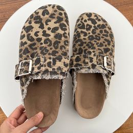 Sandals Spring Classic Women's Closed Toe Cork Sandals Slippers Ladies Leopard Cork Slippers Camo Mule Clogs Shoes Flats 230804