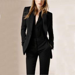 Women's Two Piece Pants 1 Button Chic And Elegant Woman Set Jacket Suit 2 Shawl Collar Sets Luxury Pantsuit Blazer