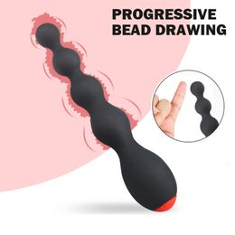 Anal Toys 10 Speed Silicone Beads Vibrator Dildo ButtPlug Prostate Massager BDSM Male Sex for Women Adult Game 18 Shop 230804