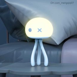 Lamps Shades Lamps Shades Cute Jellyfish LED Night Light USB Touch Control Silicone Sensor Night Light for Baby Bedroom Decoration Bedside Light Gift 230609 Z230805