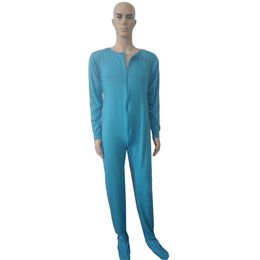 Unisex Catsuit Costumes for party jumpsuit round neck lake blue Colour Spandex Unitard Catsuit no Hood hands 3-way front Zipper to Hip