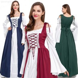 Theme Costume Medieval Vintage Women Dress Palace Royal Clothing Halloween Carnival Party Cosplay Come Retro Style Long Dress L230804