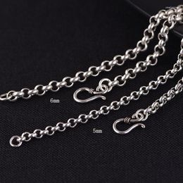 Chains S925 Silver Jewellery Men Necklace Antique Ring Collar Sweater Chain S Hook A Generation Of Fat