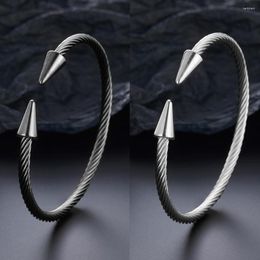 Bangle Stainless Steel Open Bracelet For Women Personality Double Arrow Fashion Men Black Jewelry The Gift Wholesale