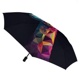 Umbrellas Giraffe 8 Ribs Auto Umbrella Paper Art Wind Proof Carbon Fibre Frame Ligthweight For Male Female