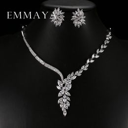 Wedding Jewellery Sets Emmaya Unique Design Choker Necklace Stud Earrings Bridal Accessories Dropship 230804