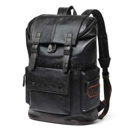 Backpack Men's Large Leather Antitheft Travel Backpack Laptop Bags Men Black Bagpack Boy Big Capacity School Male Business Shoulder Bag J230806