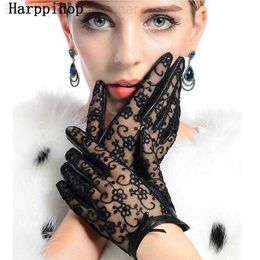 Five Fingers Gloves 2023 Hot Sale Medival Women Lace Genuine Leather Gloves Unlined Nappa Lambskin Wrist Sunscreen Glove Free Shipping L230804