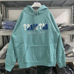 Cyan-blue Towel Embroidered London Hoodie Men Woman Colourful Letters Sweater Hooded T230806