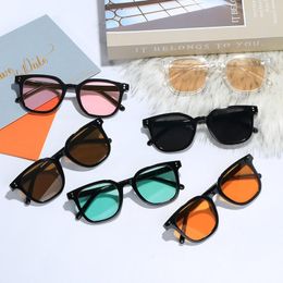 Sunglasses 2023 Style Square Simple Thick Frame Brown Yellow Semi Transparent Fashionable For Men And Women