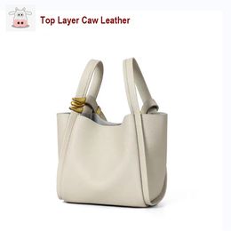 Evening Bags Genuine Leather Handbags for Women Designer Luxury Summer Shoulder Bucket Bag Ladies Purses Crossbody 230804