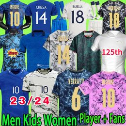 125th Italy Soccer Jerseys 125TH Anniversary Retro BAGGIO Italia VERRATTI CHIESA 1994 maglie da calcio TOTTI 2023 football Shirt BARELLA MALDINI BONUCCI kids kit