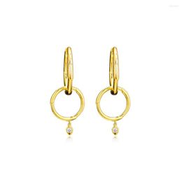 Hoop Earrings Shine Flower Stem EarringHoops 925 Sterling Silver Jewellery For Woman Make Up Fashion Female Party Wholesale