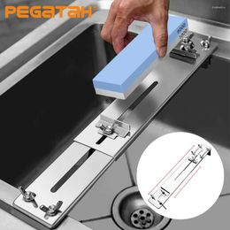 Other Knife Accessories Stainless Steel Sharpening Stone Holder Whetstones Sink Bridge Plate Grinding Charcoal Adjustable