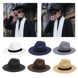 Berets Wide Brim Fedora Cap Cowboy Hat Magician Adult Women Men Unisex Casual Top Halloween Party Costume Accessories