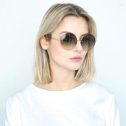 Sunglasses Metal Classic Vintage Round Rimless Women Design Glasses Female Ins Sun Eyewear S8818
