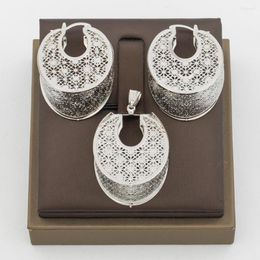 Necklace Earrings Set Silver Plated And Pendant Jewellery For Women Romantic Copper Daily Wear Party Wedding Anniversary Gifts