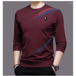 Men's Sweaters Black Yak Fashion Men Printing Slim T-shirt Spring Autumn Casual Male Clothes Long Sleeve Round Neck Knitted Bottoming Tops