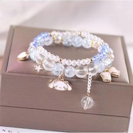 Strand Bursting Bead Bracelet Cute Sweet DIY Crystal Chain Elastic Adjustable Charm Jewelry Party Anniversary Gift