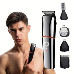 The Ultimate Grooming Kit For Men: Cordless Beard Trimmer, Hair Clippers, Electric Razor & More - USB Rechargeable & LED Display