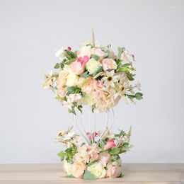 Decorative Flowers 1 Set Custom Flower Ball Artificial Rose Home Decoration Wedding Scene Road Welcome Table Pography Props