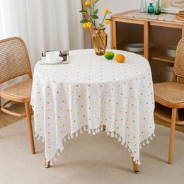 Table Cloth White Tablecloth Dining Small Round Square Living Room Coffee Cover