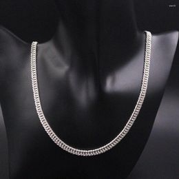 Chains S999 Fine Silver 5.5mm Satin Finish Curb Link Chain Necklace 20"L Stamp