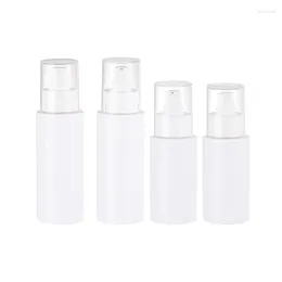 Storage Bottles Lotion Bottle Empty White Plastic Flat Shoulder PET With Clear Cap 120ml 150ml Refillable Cosmetic Spary 20Pcs