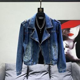 Men's Jackets 2023 Autumn Trendy Elegant High Quality Short Denim Stylish Niche Design Coat Original Tops