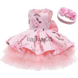 Girl's Dresses Baby Girls New Year Costume Toddler Kids Wedding Birthday Party Lace Princess Dress 2 3 4 5 Years Children Christmas Clothing 6Y x0806