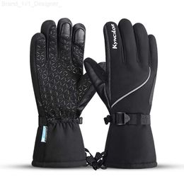 Five Fingers Gloves Touch Screen Gloves Winter Tactical Leather Gloves Warmer Work Black Cyclying Ski Water Proof Invierno Hombre Guantes Moto L230804