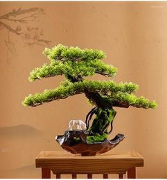Decorative Flowers Pine Tree Simulation Flower Artificial Plant Bonsai Fake Green Pot Plants Ornaments Home Decor Craft