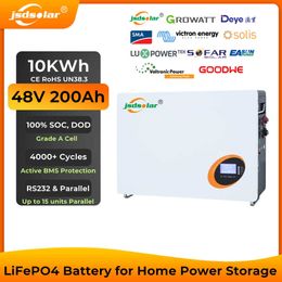 jsdsolar 48V 200Ah Home Energy Storage 10KWh LiFePO4 Battery 4000+ Cycles IP65 Parallel Communication for Solar Power System