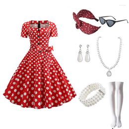 Stage Wear Woman 50S 60S Dress Summer Bowknot Casual Elegant Retro Vintage Rockabilly Pin Up Vestidos Para Mujer