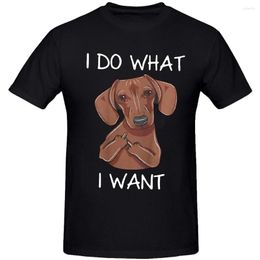 Мужские рубашки T я делаю то, что хочет, так же, милая колбасная рубашка для собак, винтаж, евро, o-выстрел, хлопковая одежда с коротким рукавом, футболка с коротким рукавом