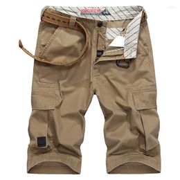 Men's Shorts Summer High Quality Military Casual Style Man Cotton Khaki Multi-pocket Loose Cargo Short Trousers Large Size 30-44