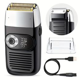 Rechargeable 2-in-1 Electric Foil & Bald Shaver with 3 Adjustable Speeds & Popup Beard Trimmer - Perfect for Men!